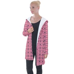 Circles On Pink Longline Hooded Cardigan by JustToWear