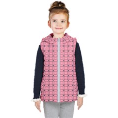 Circles On Pink Kids  Hooded Puffer Vest by JustToWear