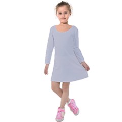 Cloudy Grey Kids  Long Sleeve Velvet Dress by FabChoice