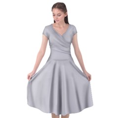 Cloudy Grey Cap Sleeve Wrap Front Dress by FabChoice