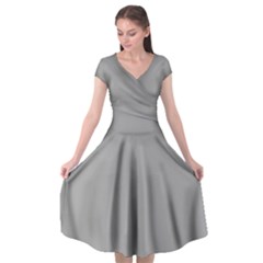 Drizzle Grey Cap Sleeve Wrap Front Dress by FabChoice