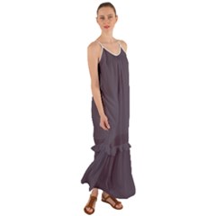 Graphite Grey Cami Maxi Ruffle Chiffon Dress by FabChoice