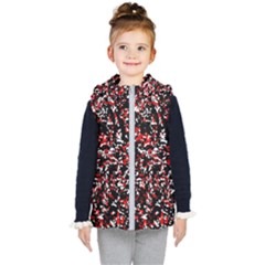 Patterntachesrougeblancnoir75 Kids  Hooded Puffer Vest