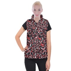 Patterntachesrougeblancnoir75 Women s Button Up Vest