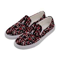 Patterntachesrougeblancnoir75 Women s Canvas Slip Ons