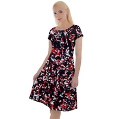 Patterntachesrougeblancnoir75 Classic Short Sleeve Dress