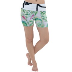 Palm Tree Lightweight Velour Yoga Shorts by tracikcollection