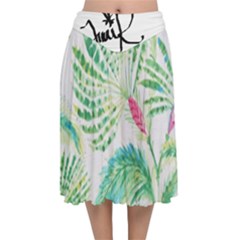  Palm Trees by Traci K Velvet Flared Midi Skirt