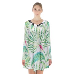  Palm Trees By Traci K Long Sleeve Velvet V-neck Dress by tracikcollection