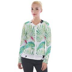  Palm Trees By Traci K Velvet Zip Up Jacket by tracikcollection