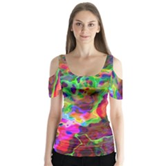 Electric Butterfly Sleeve Cutout Tee 