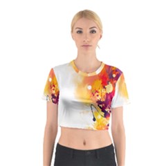 Autumn Paint Cotton Crop Top by goljakoff