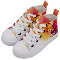 Autumn Paint Kids  Mid-top Canvas Sneakers by goljakoff