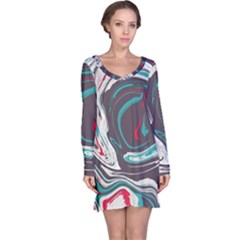 Vector Vivid Marble Pattern 1 Long Sleeve Nightdress by goljakoff