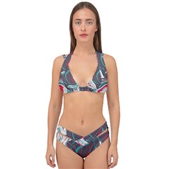 Vector Vivid Marble Pattern 1 Double Strap Halter Bikini Set by goljakoff