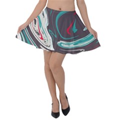 Vector Vivid Marble Pattern 1 Velvet Skater Skirt by goljakoff