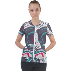 Vector Vivid Marble Pattern 1 Short Sleeve Zip Up Jacket by goljakoff