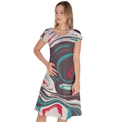 Vector Vivid Marble Pattern 1 Classic Short Sleeve Dress by goljakoff