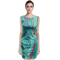 Vector Vivid Marble Pattern 2 Classic Sleeveless Midi Dress by goljakoff