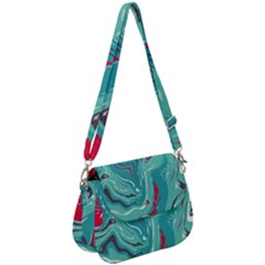 Vector Vivid Marble Pattern 2 Saddle Handbag by goljakoff