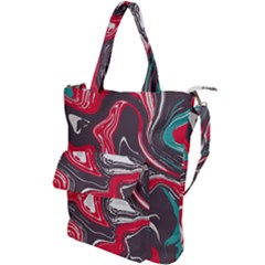 Red Vivid Marble Pattern 3 Shoulder Tote Bag by goljakoff