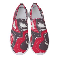 Red Vivid Marble Pattern 3 Women s Slip On Sneakers by goljakoff