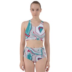 Vector Vivid Marble Pattern 4 Racer Back Bikini Set by goljakoff