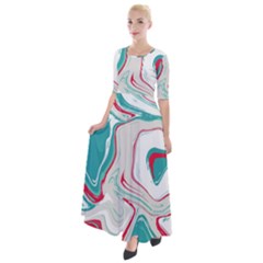 Vector Vivid Marble Pattern 4 Half Sleeves Maxi Dress by goljakoff