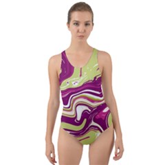 Vector Vivid Marble Pattern 5 Cut-out Back One Piece Swimsuit by goljakoff