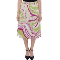 Green Vivid Marble Pattern 6 Classic Midi Skirt by goljakoff