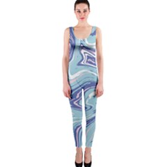 Blue Vivid Marble Pattern 9 One Piece Catsuit by goljakoff