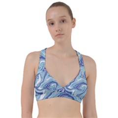 Blue Vivid Marble Pattern 9 Sweetheart Sports Bra by goljakoff