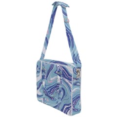 Blue Vivid Marble Pattern 9 Cross Body Office Bag by goljakoff