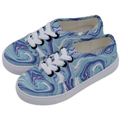 Blue Vivid Marble Pattern 9 Kids  Classic Low Top Sneakers by goljakoff