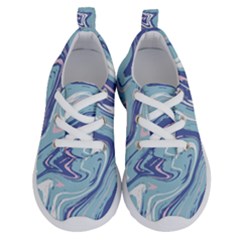 Blue Vivid Marble Pattern 9 Running Shoes by goljakoff