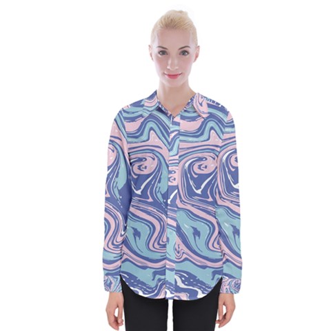 Vector Vivid Marble Pattern 10 Womens Long Sleeve Shirt by goljakoff