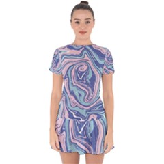 Vector Vivid Marble Pattern 10 Drop Hem Mini Chiffon Dress by goljakoff