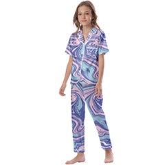 Vector Vivid Marble Pattern 10 Kids  Satin Short Sleeve Pajamas Set by goljakoff