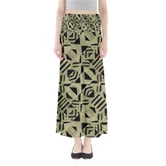 Linear Geometric Print Pattern Mosaic 2 Full Length Maxi Skirt by dflcprintsclothing