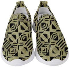 Linear Geometric Print Pattern Mosaic 2 Kids  Slip On Sneakers by dflcprintsclothing