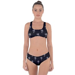 Ancient Greek Artwork Motif Pattern Criss Cross Bikini Set by dflcprintsclothing