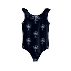 Ancient Greek Artwork Motif Pattern Kids  Frill Swimsuit by dflcprintsclothing