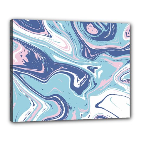 Blue Vivid Marble Pattern Canvas 20  X 16  (stretched) by goljakoff