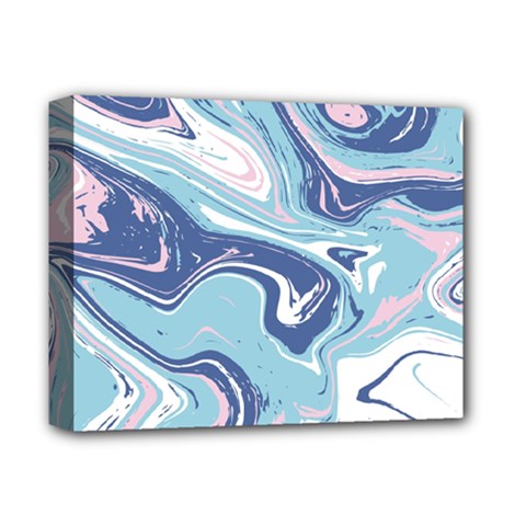 Blue Vivid Marble Pattern Deluxe Canvas 14  X 11  (stretched) by goljakoff