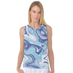 Blue Vivid Marble Pattern Women s Basketball Tank Top by goljakoff