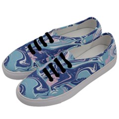 Blue Vivid Marble Pattern Men s Classic Low Top Sneakers by goljakoff