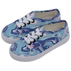 Blue Vivid Marble Pattern Kids  Classic Low Top Sneakers by goljakoff