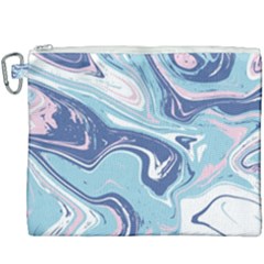 Blue Vivid Marble Pattern Canvas Cosmetic Bag (xxxl) by goljakoff