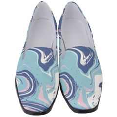 Blue Vivid Marble Pattern Women s Classic Loafer Heels by goljakoff