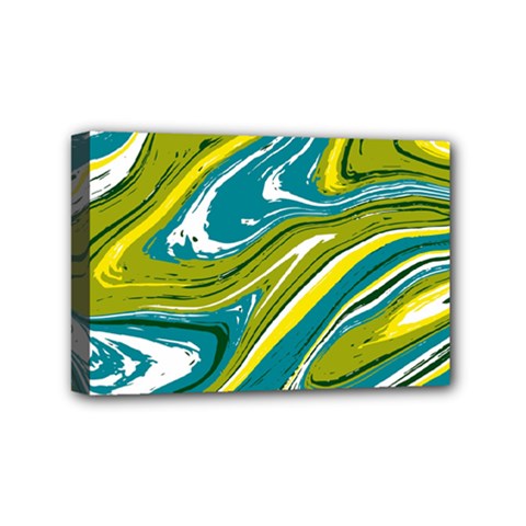 Green Vivid Marble Pattern Mini Canvas 6  X 4  (stretched) by goljakoff